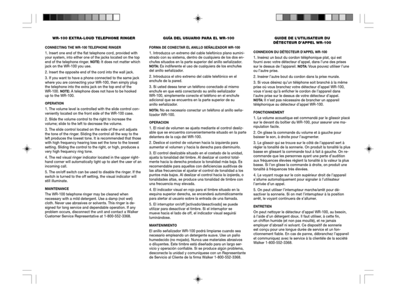 Clarity WR-100 quick start guide