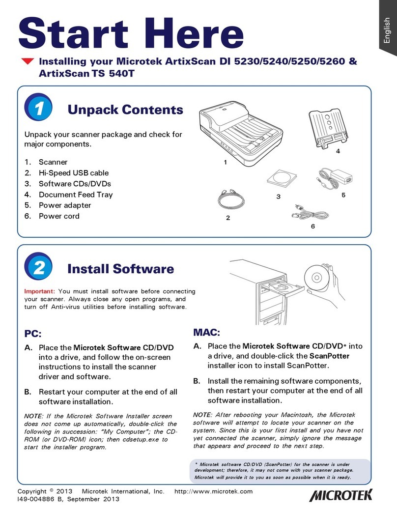 Microtek ArtixScan DI 5230 Instruction Manual