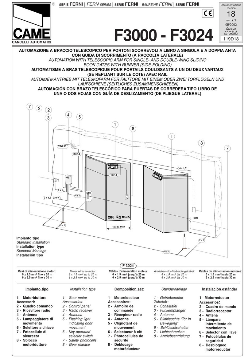CAME FERN Series User manual CAME FERN Series User manual