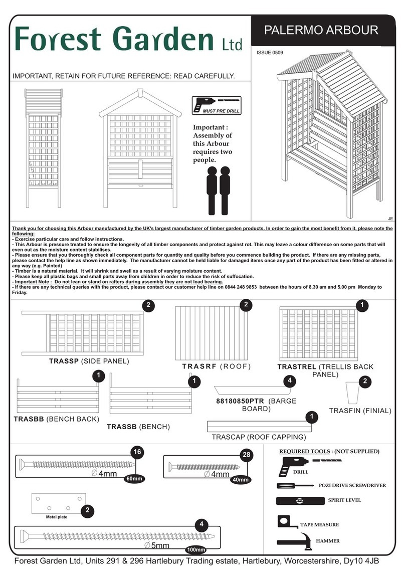 Forest garden PALERMO ARBOUR Assembly manual