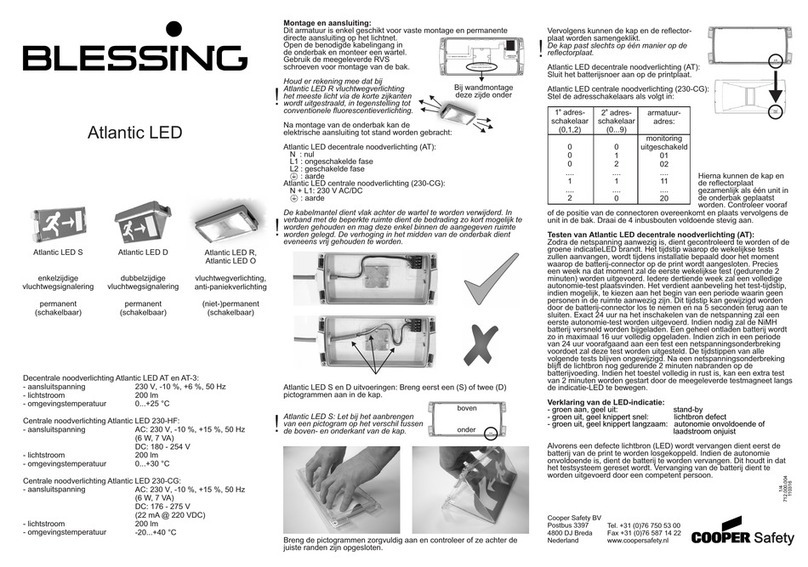Cooper safety BLESSING Atlantic LED Series Mounting and Connection Instructions Cooper safety BLESSING Atlantic LED Series Mounting and Connection Instructions