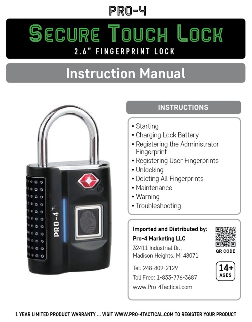 Pro-4 Tactical Secure Touch Lock instruction manual Pro-4 Tactical Secure Touch Lock instruction manual