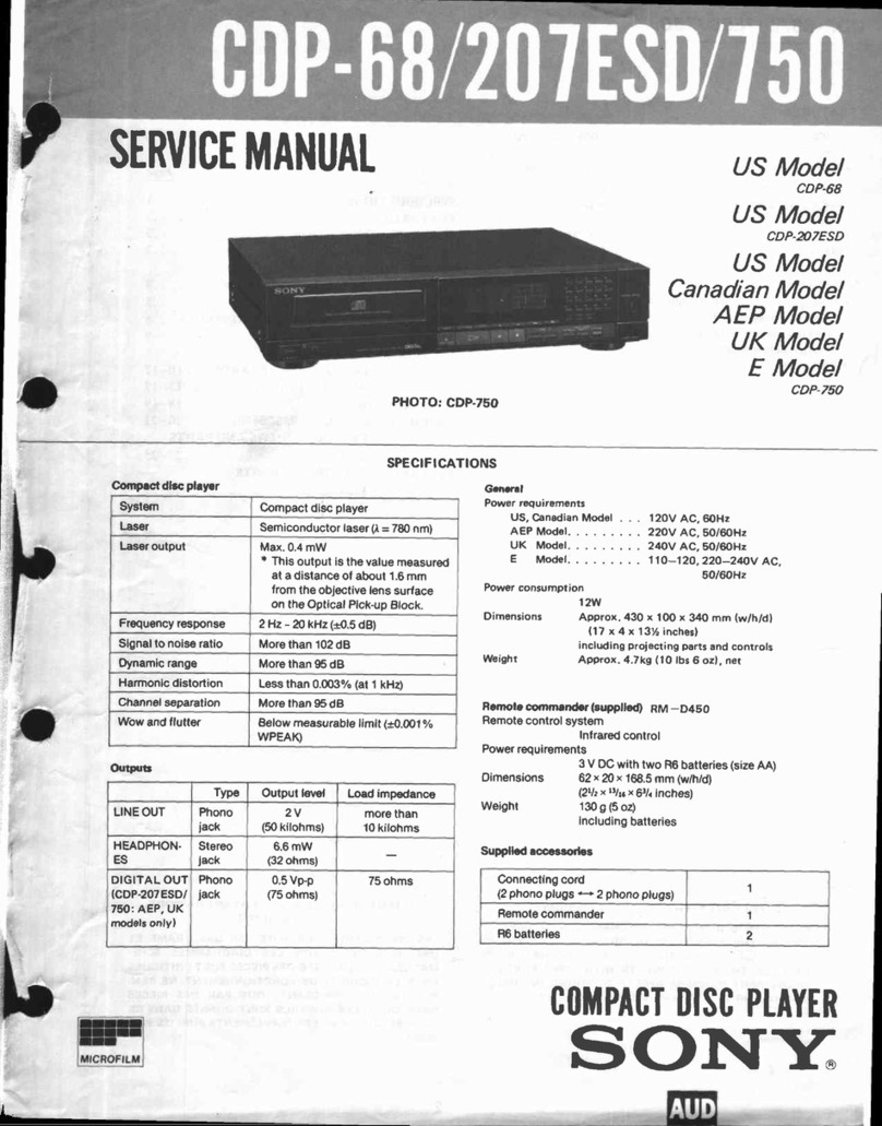 Sony CDP-68 User manual