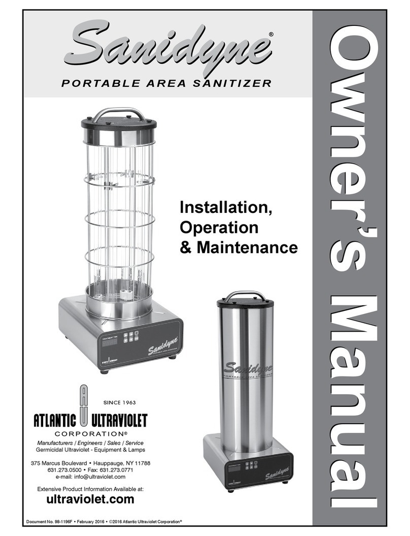 Atlantic Ultraviolet Sanidyne Installation operation & maintenance