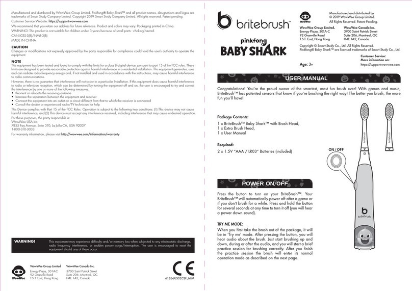 WowWee BriteBrush Baby Shark user manual