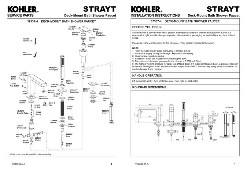 Kohler STRAYT 37337-4 User manual