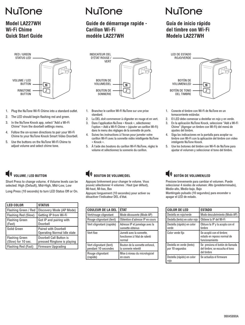 NuTone LA227WH User manual