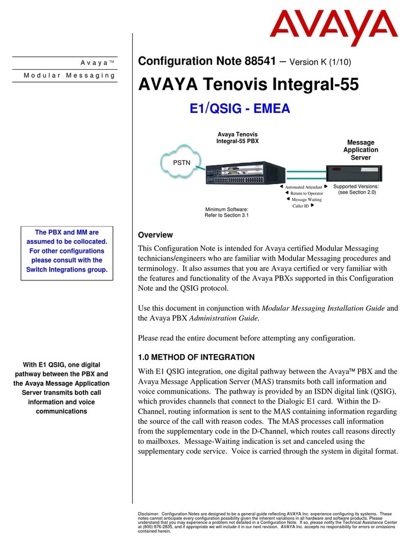 Avaya Tenovis Integral-55 Quick start guide