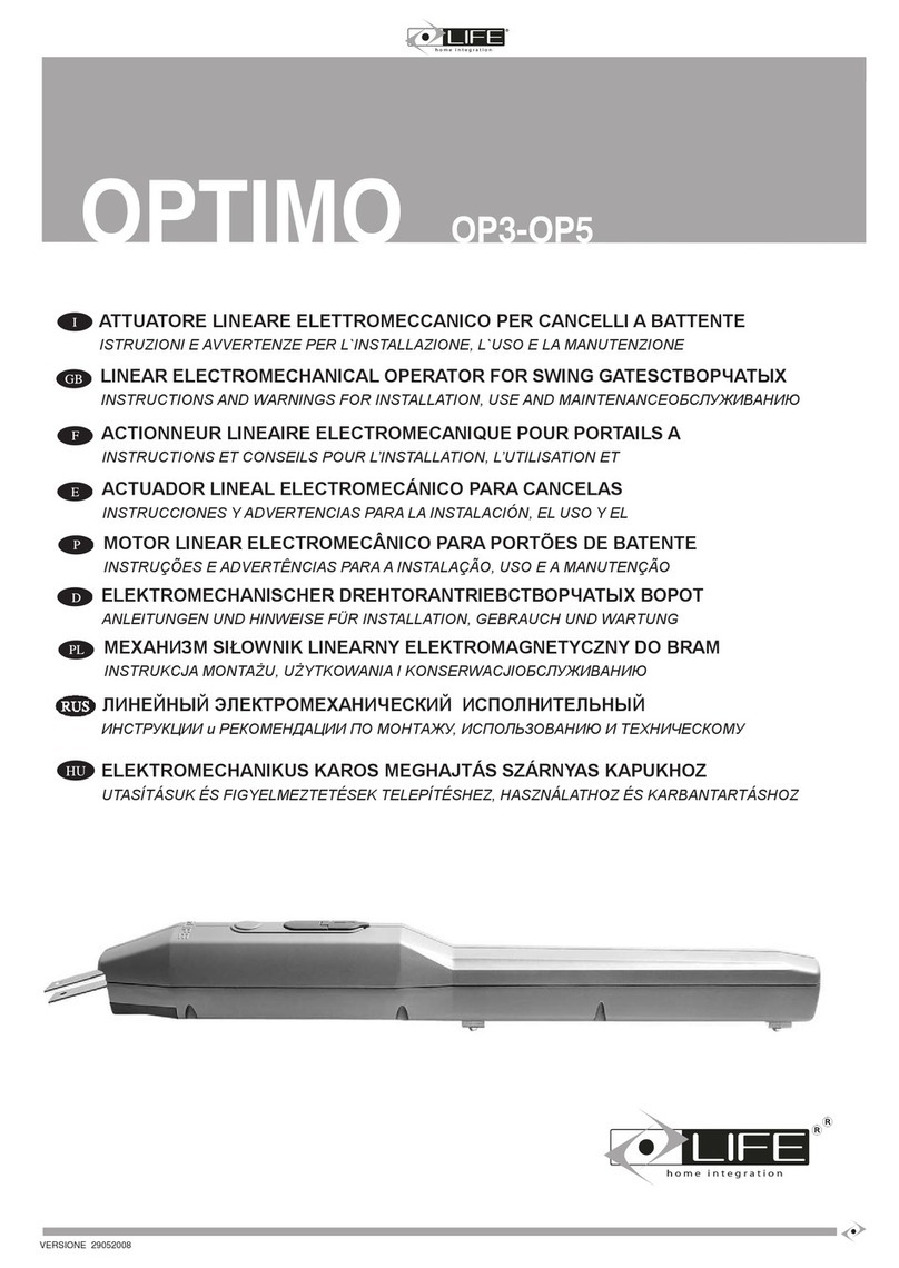 Life Optimo OP3 Instructions and warnings for installation, use and maintenance Life Optimo OP3 Instructions and warnings for installation, use and maintenance