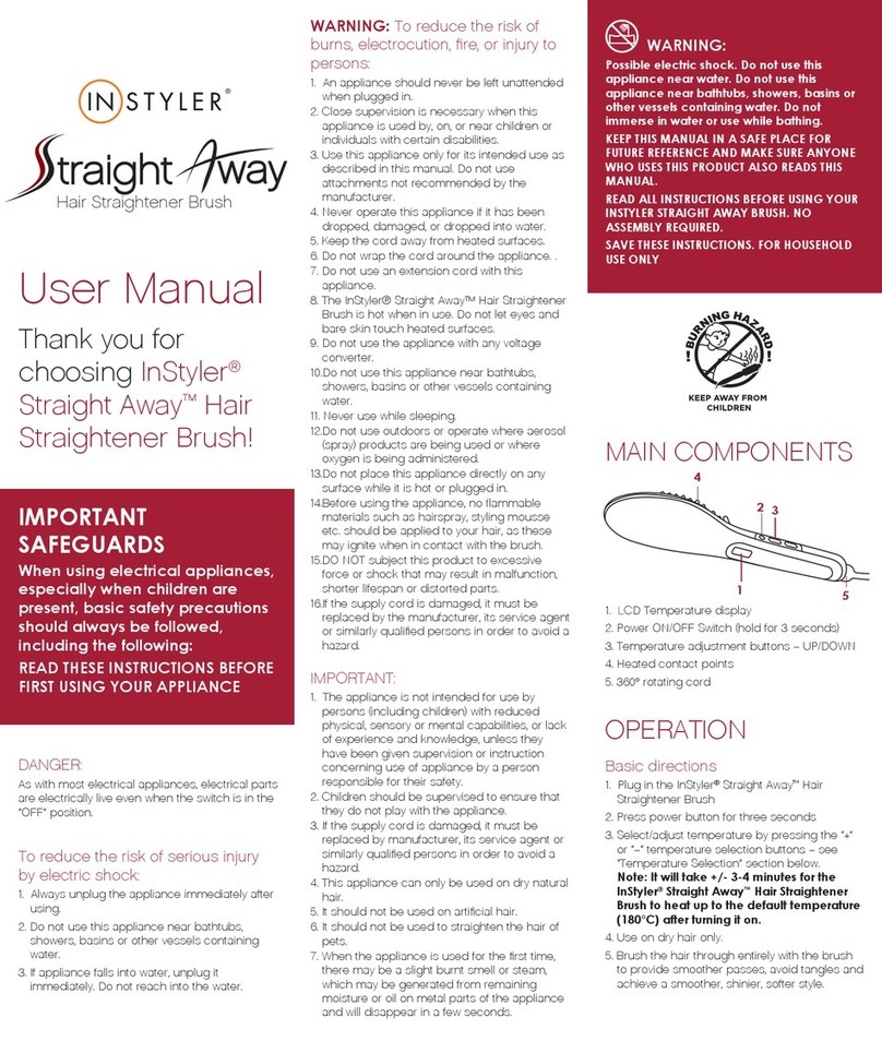 InStyler Straight Away User manual