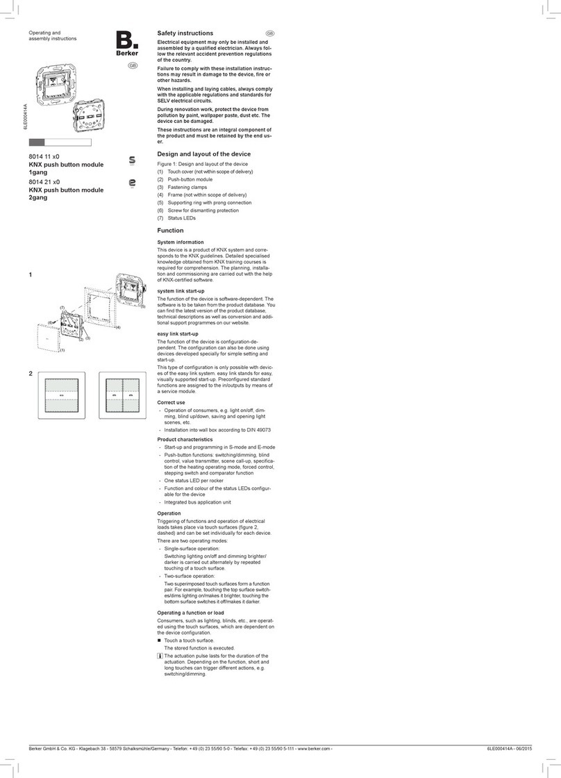Berker 8014 11 x0 Series Product guide