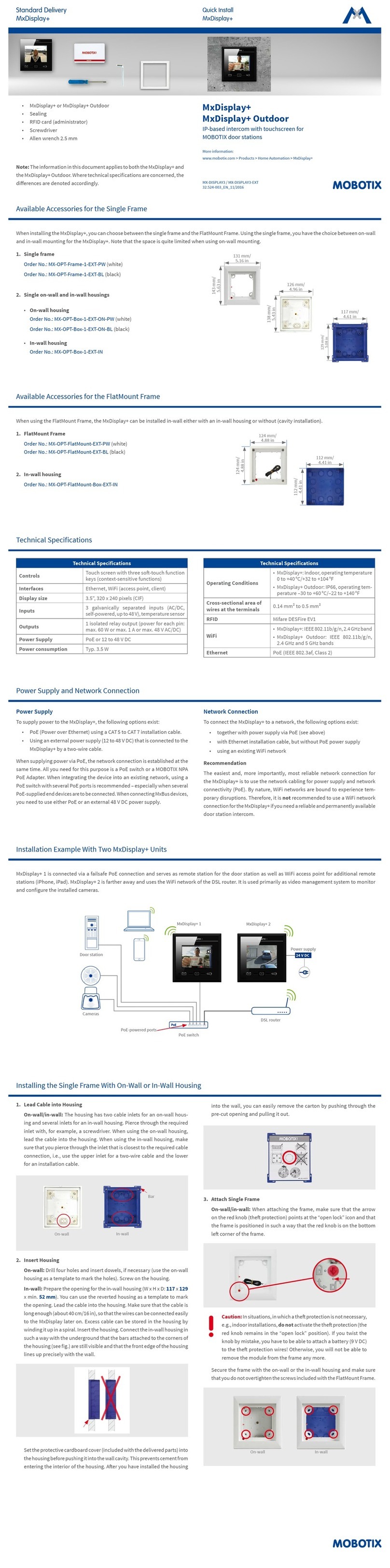 Mobotix MxDisplay Plus Instructions for use