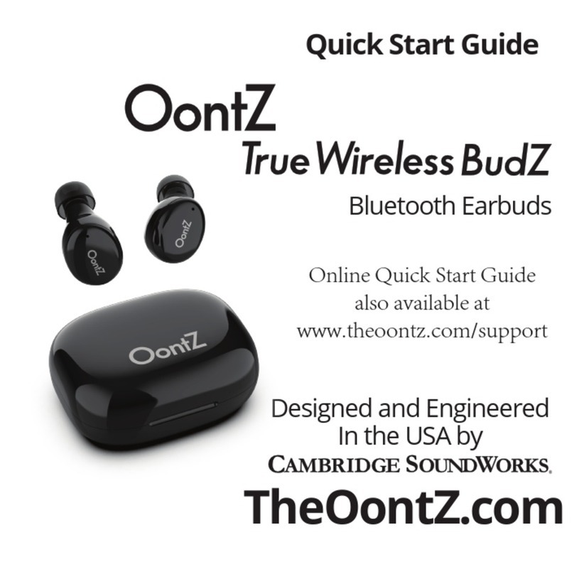 Oontz True Wireless BudZ quick start guide