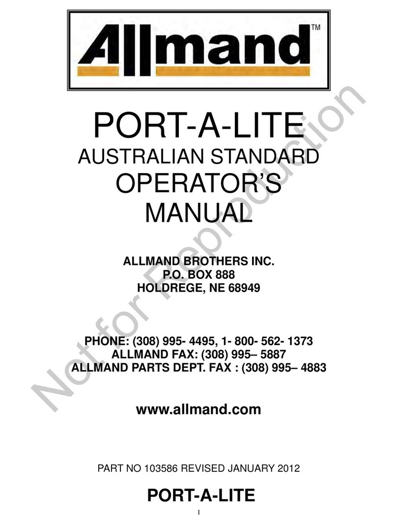 Allmand PORT-A-LITE Operator's manual