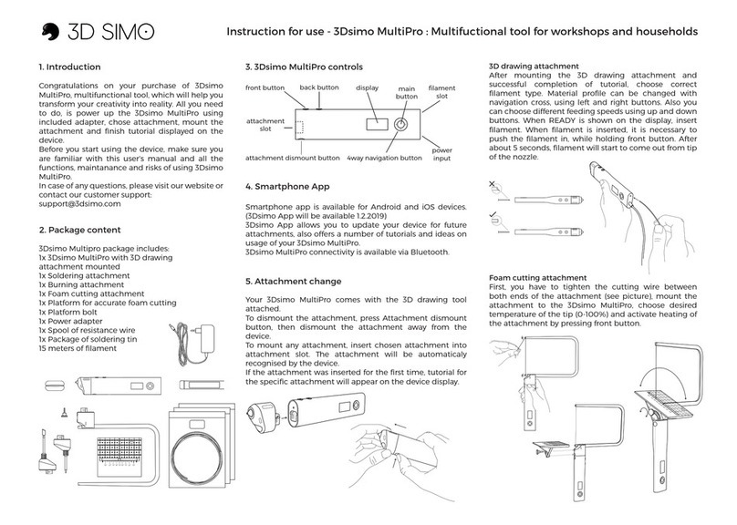 3dsimo MultiPro Instructions for use