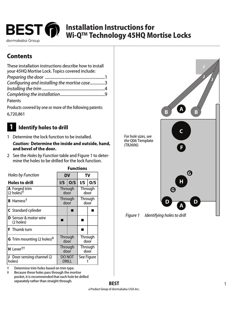Dormakaba BEST Wi-Q 45HQ installation instructions