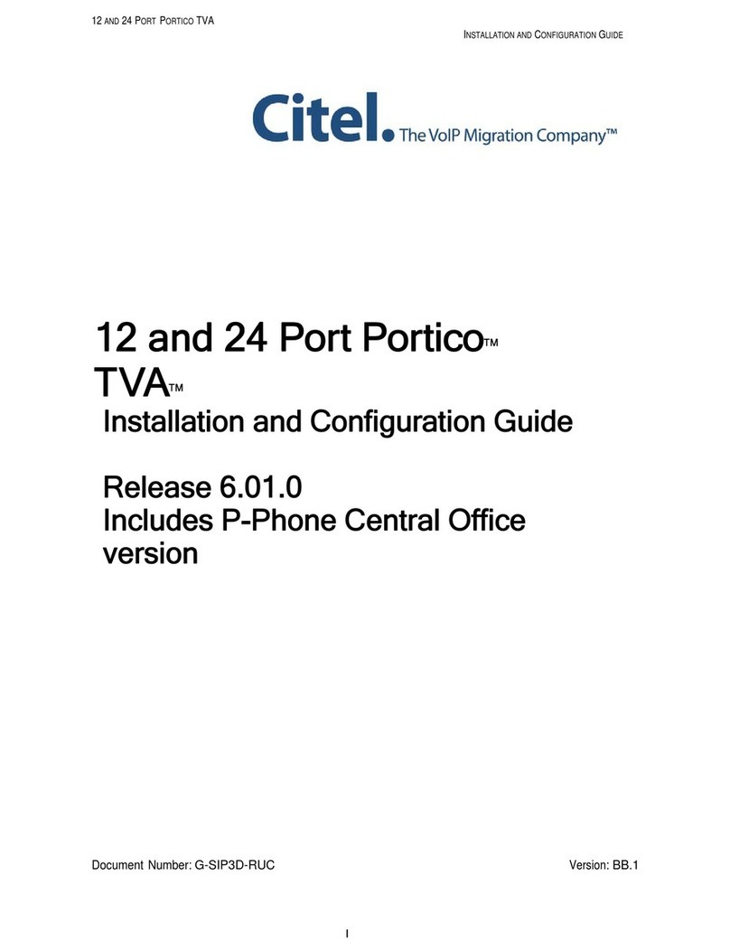 Citel Portico TVA Series Operator's manual