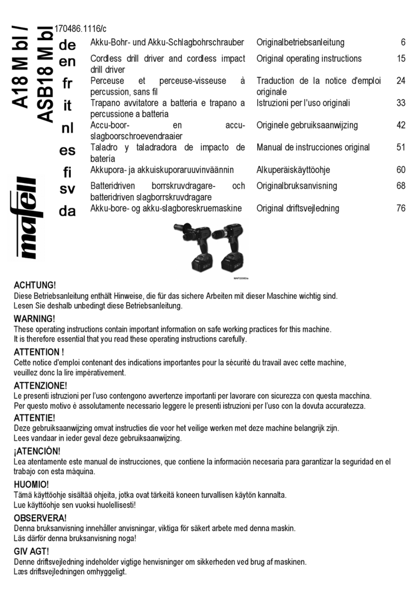 Mafell A18 M bl Original operating instructions