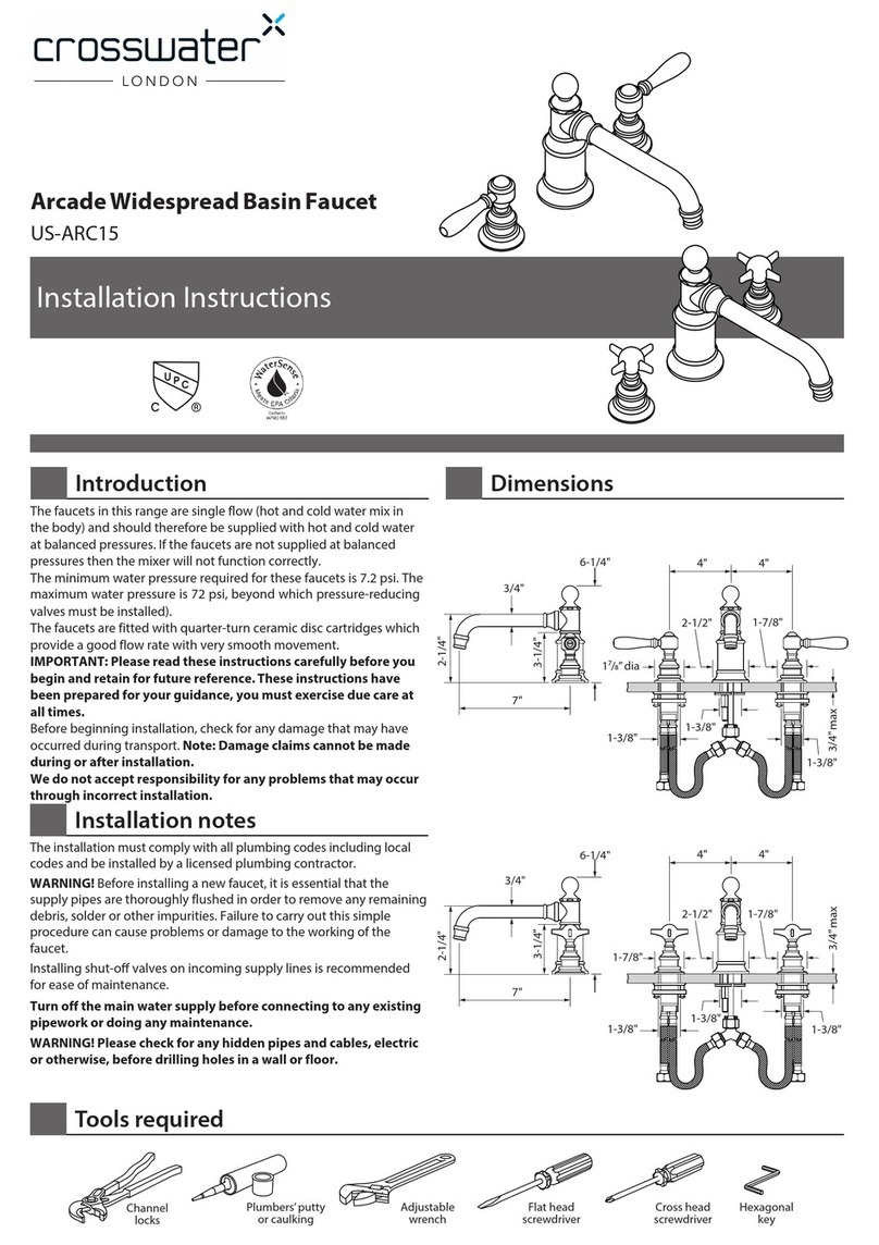 Crosswater Arcade US-ARC15 User manual Crosswater Arcade US-ARC15 User manual