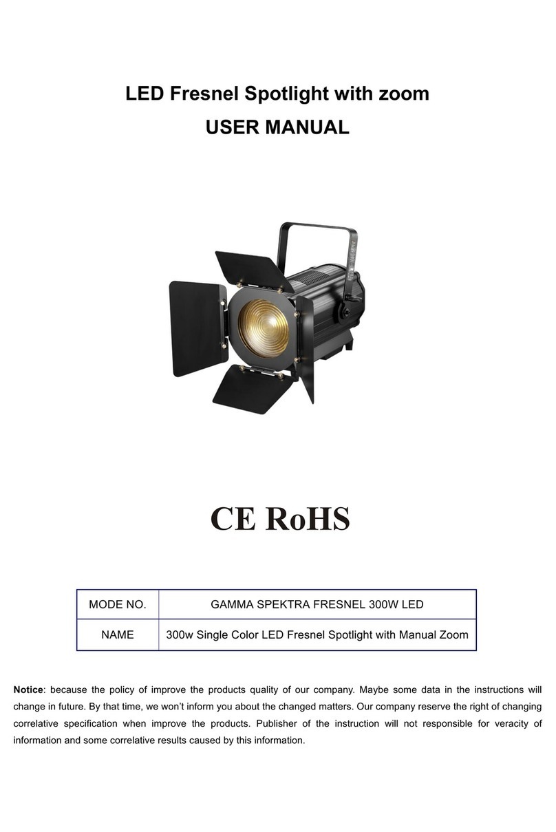 Gamma Led Vision SPEKTRA FRESNEL 300W LED User manual