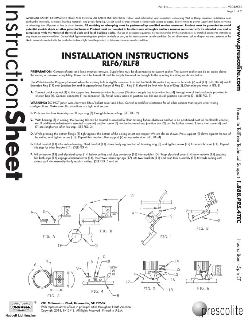 Hubbell prescolite RLF6 instruction sheet