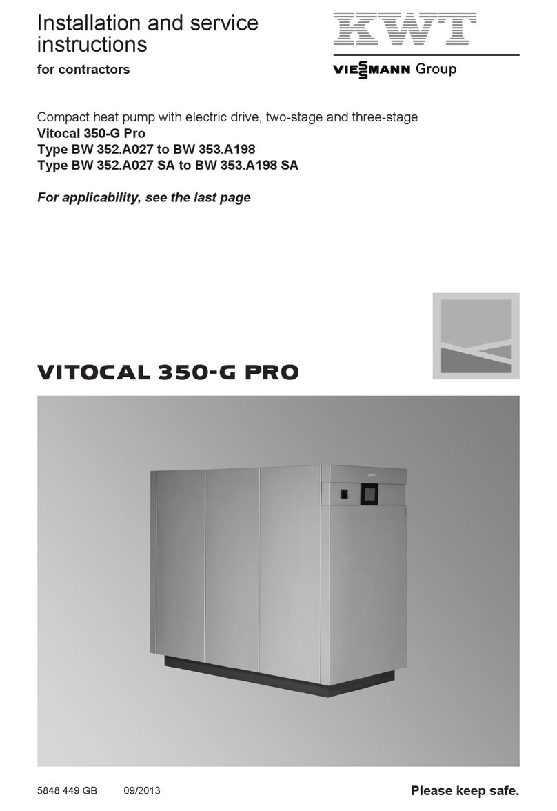 Viessmann KWT Vitocal 350-G Pro Series Installation and service instructions for contractors
