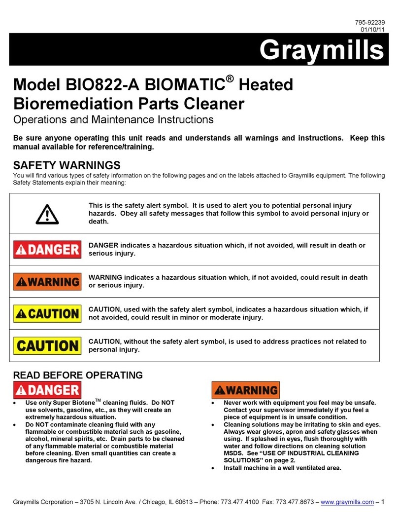 Graymills BIOMATIC BIO822-A Troubleshooting guide
