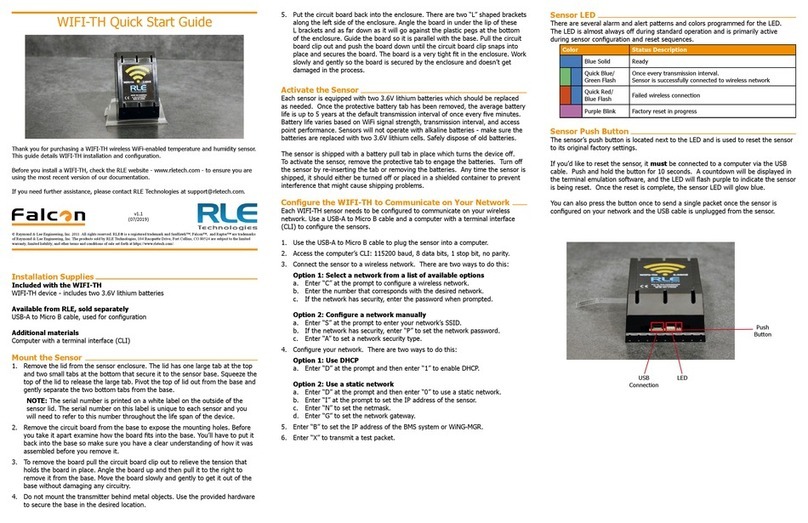 RLE Technologies Falcon WIFI-TH quick start guide