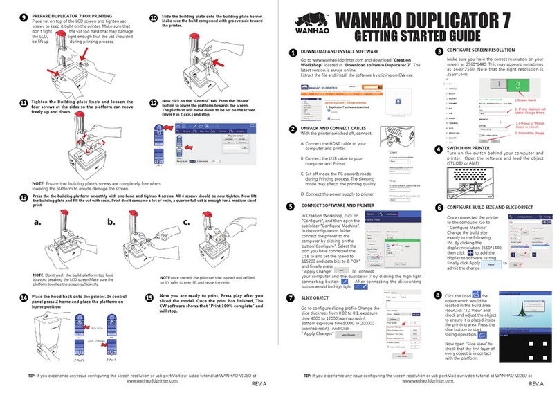 WANHAO DUPLICATOR 7 Getting started guide