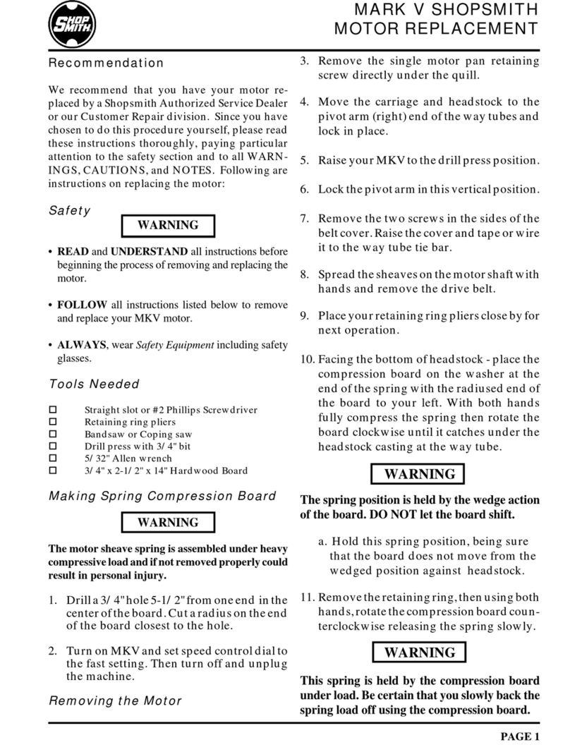 Shopsmith MARK V Replacement manual