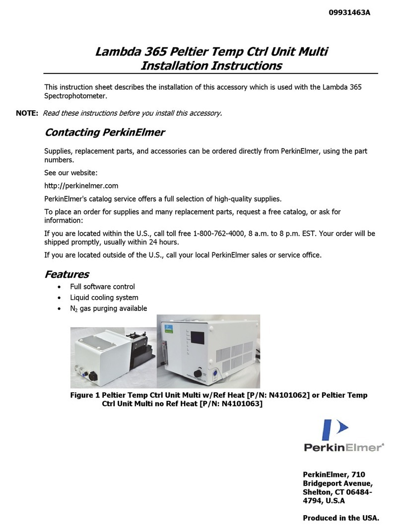 PerkinElmer Lambda 365 Peltier Temp Ctrl Unit Multi User manual