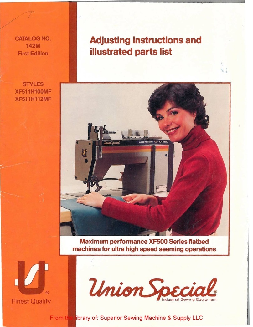 UnionSpecial XF511H100MF Adjusting instructions and illustrated parts list
