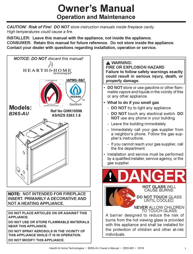 Hearth & Home B36S-AU owner's manual Hearth & Home B36S-AU owner's manual