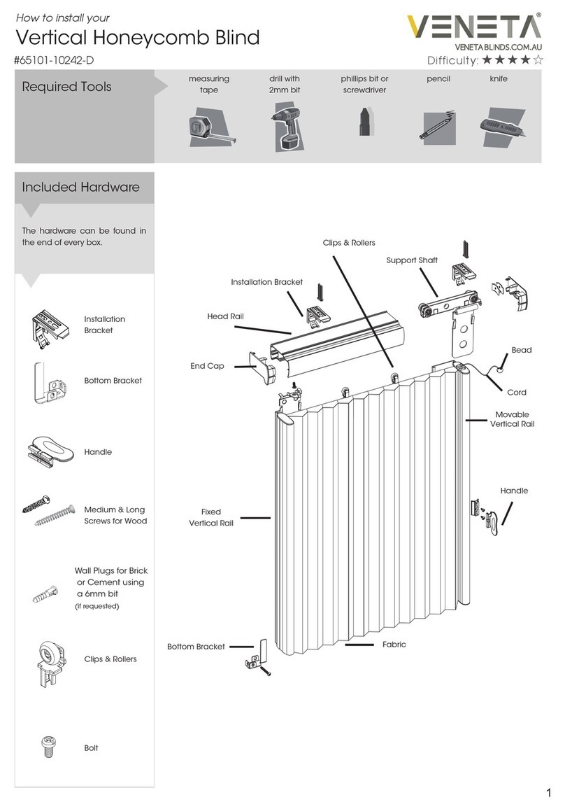 VENETA Vertical Honeycomb Blind User manual VENETA Vertical Honeycomb Blind User manual