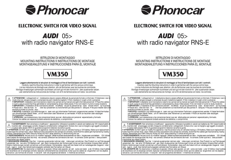 Phonocar VM350 Mounting instructions
