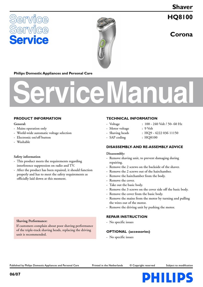Philips Corona HQ8100 Service manual
