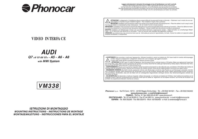 Phonocar VM338 Mounting instructions