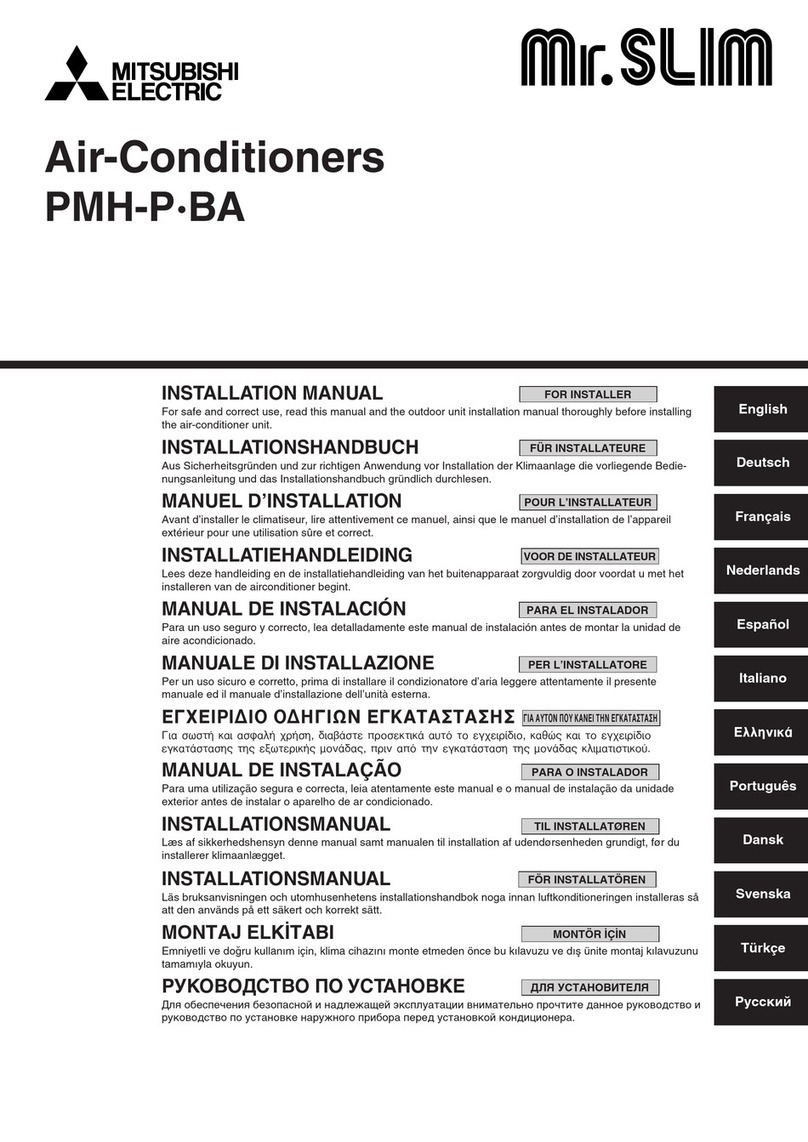 Mitsubishi Electric Mr.Slim PMH-P25BA User manual Mitsubishi Electric Mr.Slim PMH-P25BA User manual
