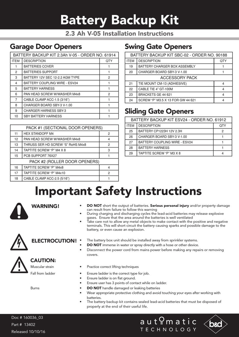 B&D V-05 installation instructions