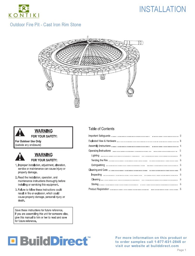 Kontiki Fire Sense Cast Iron Rim Stone Installation