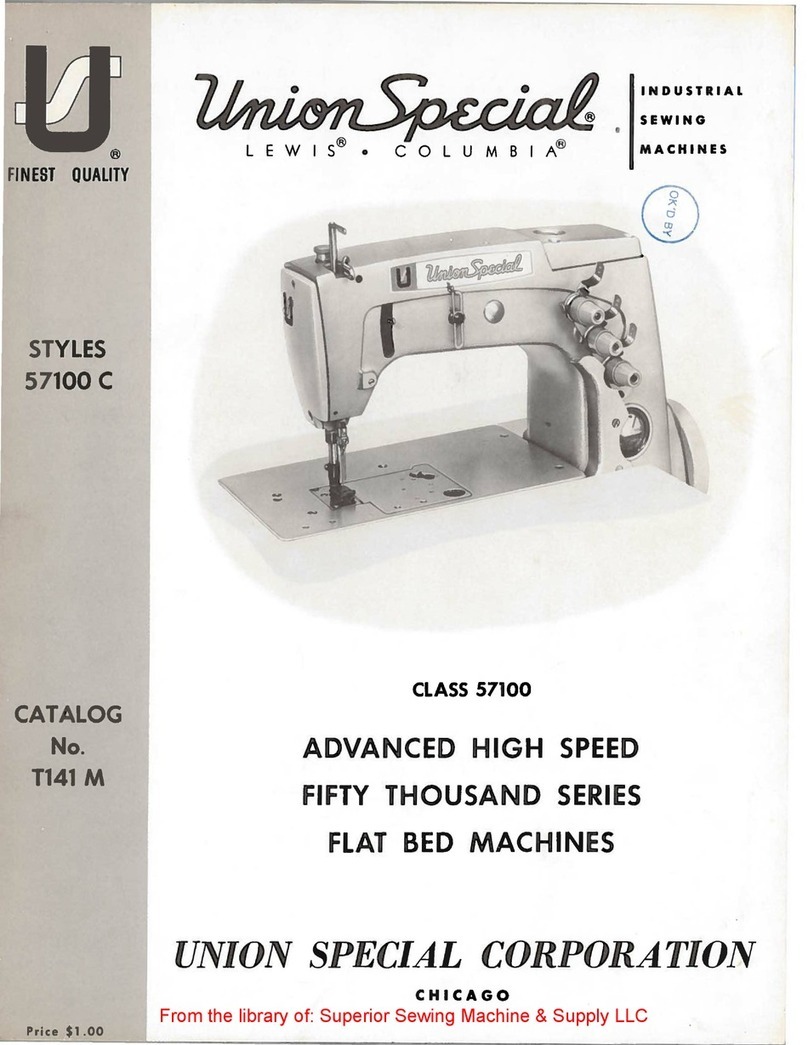 UnionSpecial 57100 Series Instruction sheet UnionSpecial 57100 Series Instruction sheet
