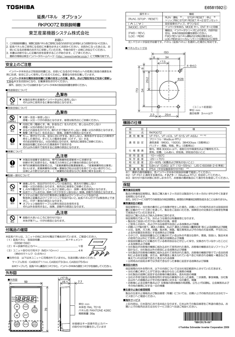 Toshiba RKP007Z User manual