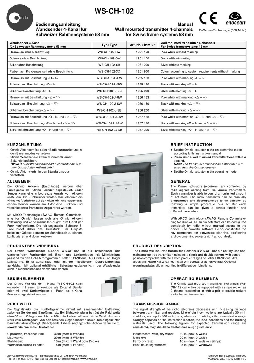 AWAG Elektrotechnik WS-CH-102-RW manual