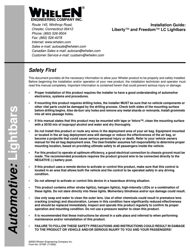 Whelen Engineering Company Liberty LC User manual Whelen Engineering Company Liberty LC User manual