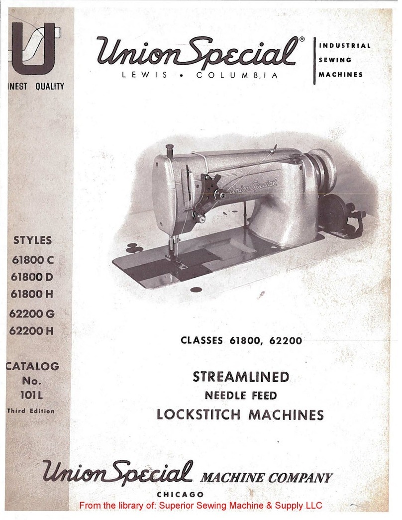 UnionSpecial 61800 Series Instructions for adjusting and operating