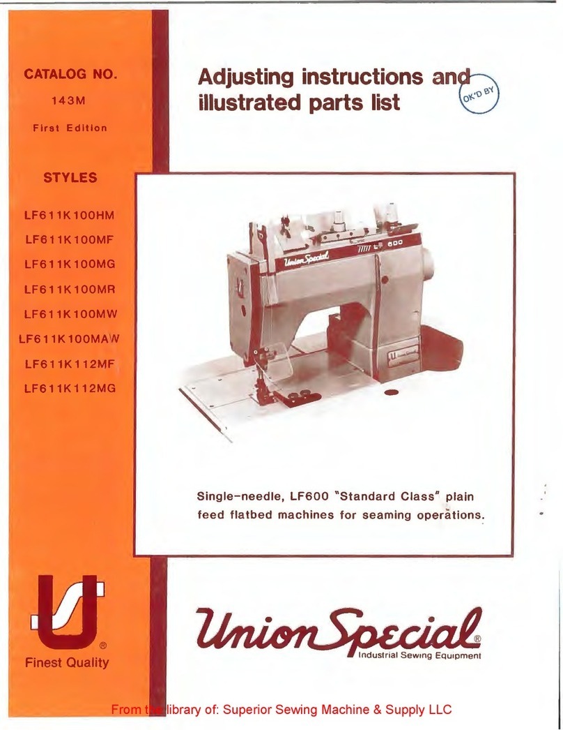 UnionSpecial LF611K 100HM Adjusting instructions and illustrated parts list