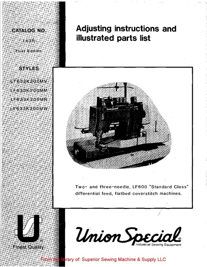 UnionSpecial LF600 Series Adjusting instructions and illustrated parts list