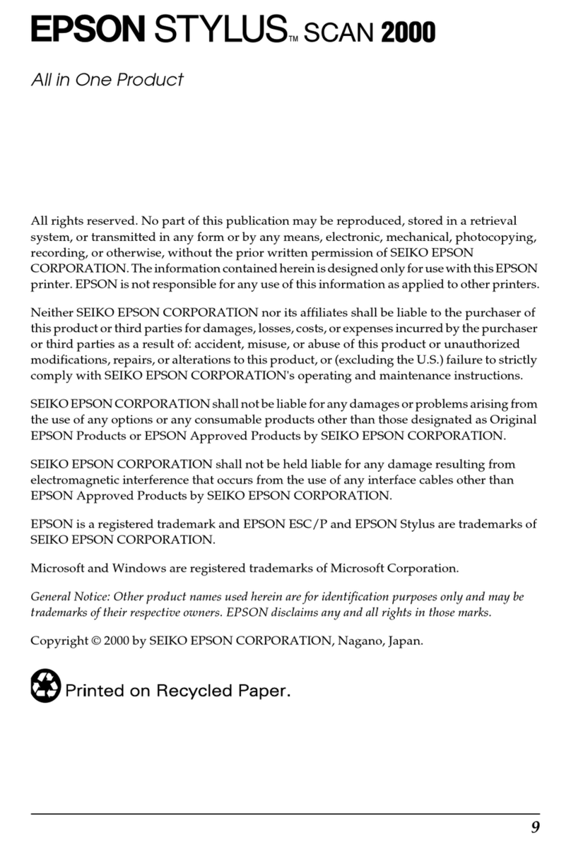 Epson Stylus Scan 2000 User manual
