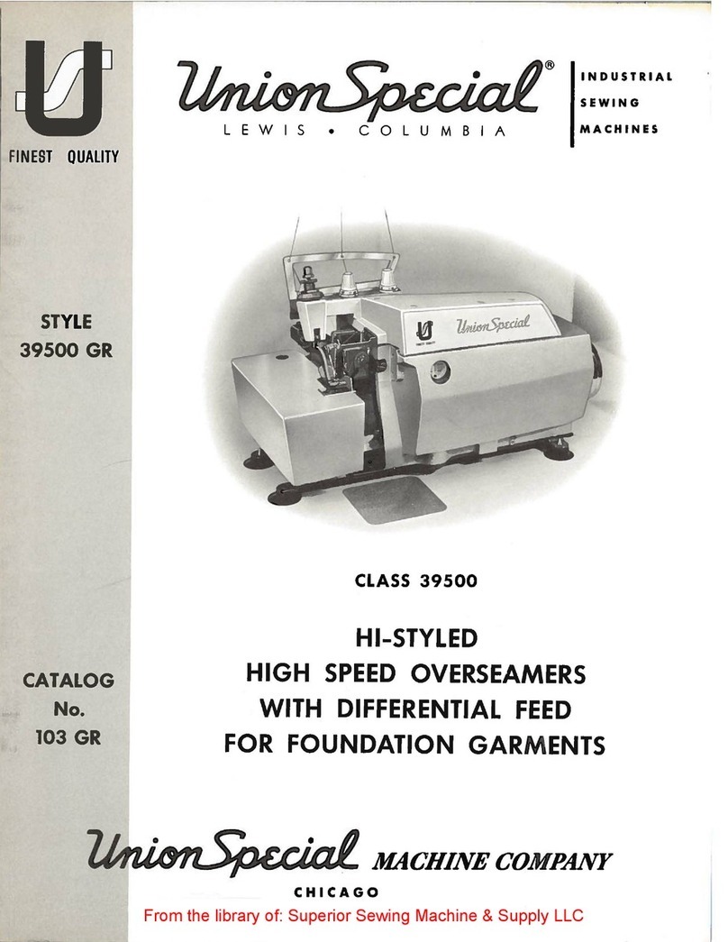 UnionSpecial 39500 Series Instructions for adjusting and operating