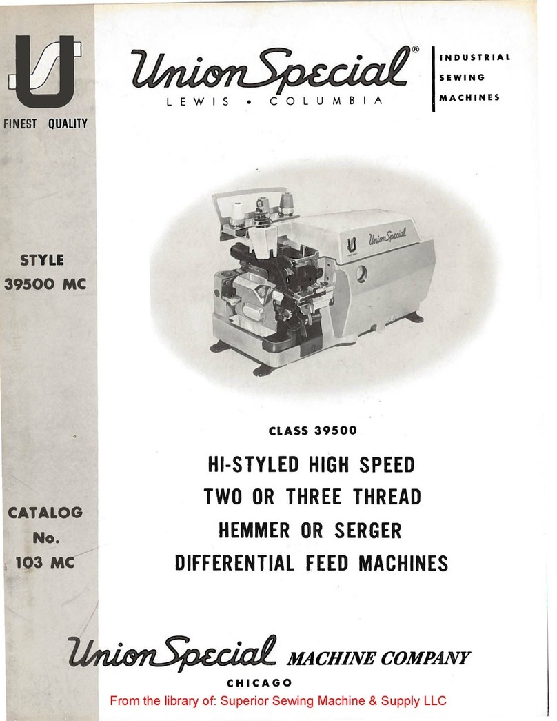 UnionSpecial 39500 MC Instruction sheet